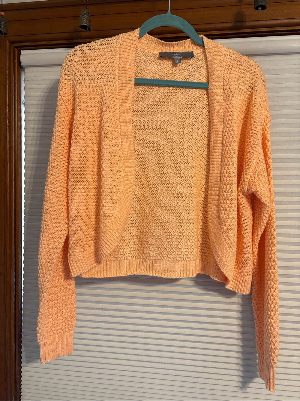 Light, tangerine, Open-Front Women's Sweater Cardigan